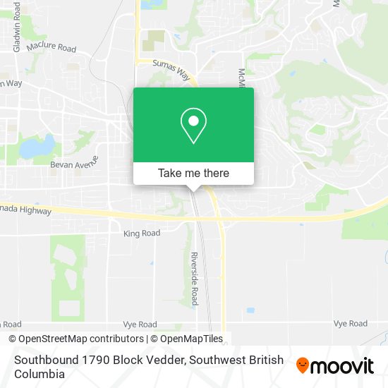 Southbound 1790 Block Vedder map