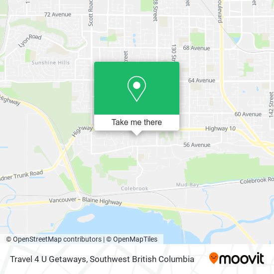 Travel 4 U Getaways map