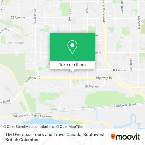 TM Overseas Tours and Travel Canada map