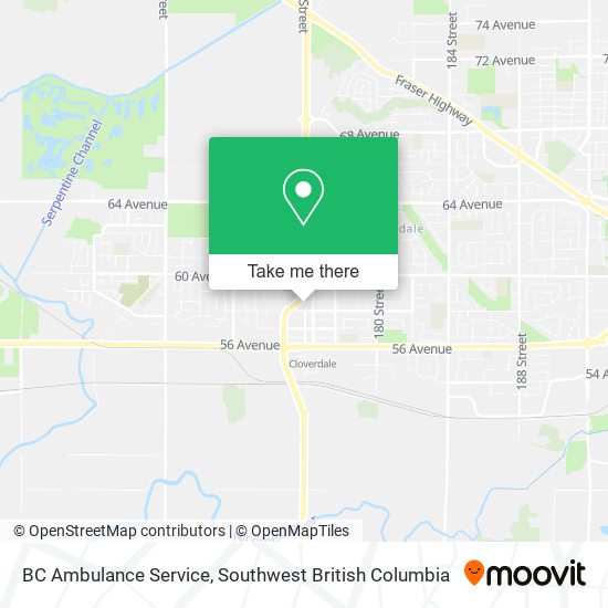 BC Ambulance Service map