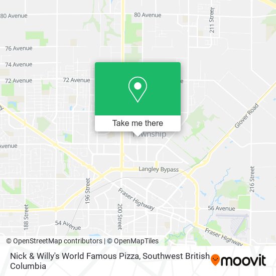 Nick & Willy's World Famous Pizza map