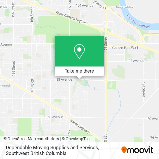Dependable Moving Supplies and Services map