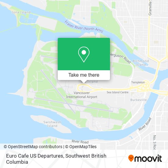 Euro Cafe US Departures map