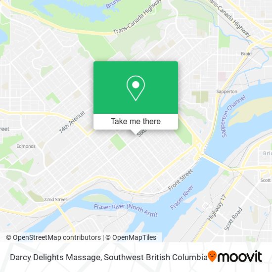 Darcy Delights Massage map
