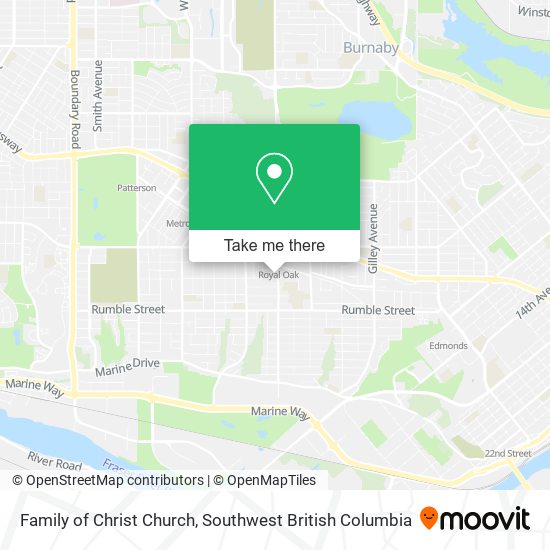 Family of Christ Church map