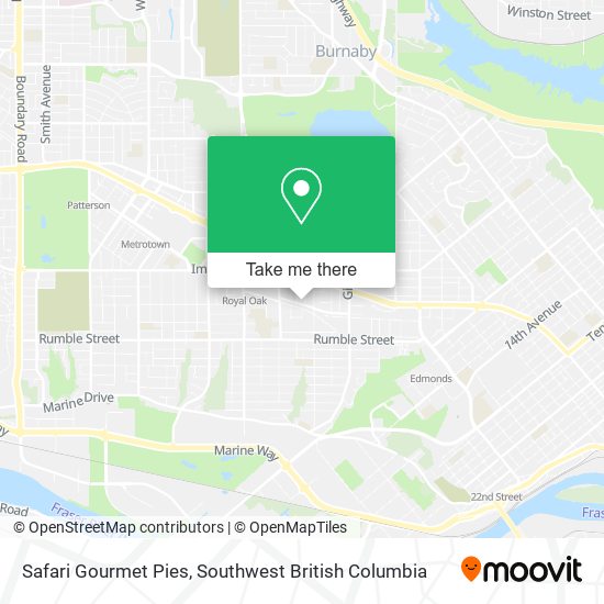 Safari Gourmet Pies map