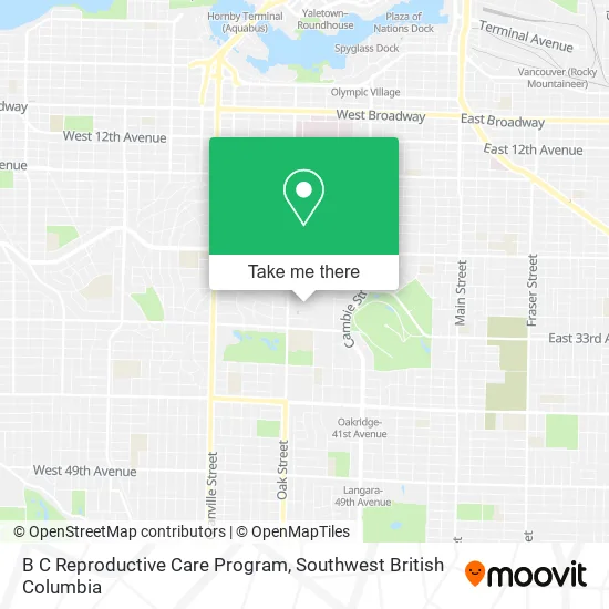 B C Reproductive Care Program map