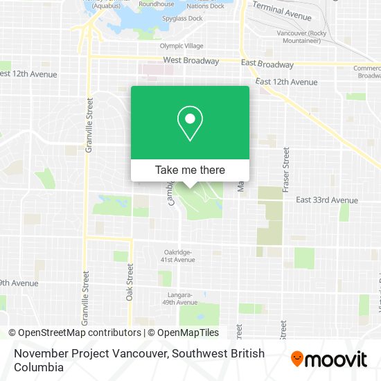 November Project Vancouver plan