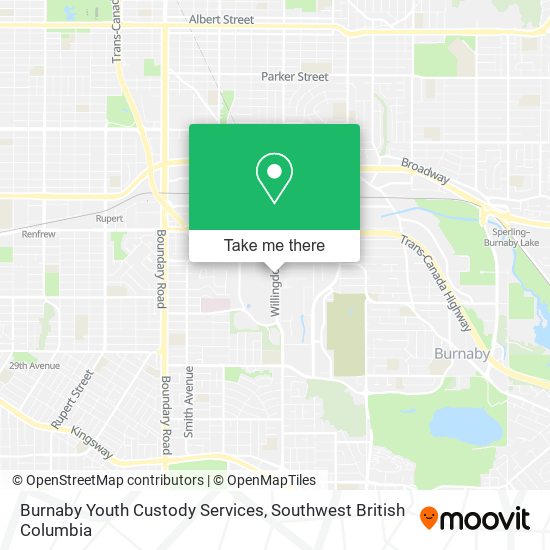 Burnaby Youth Custody Services map