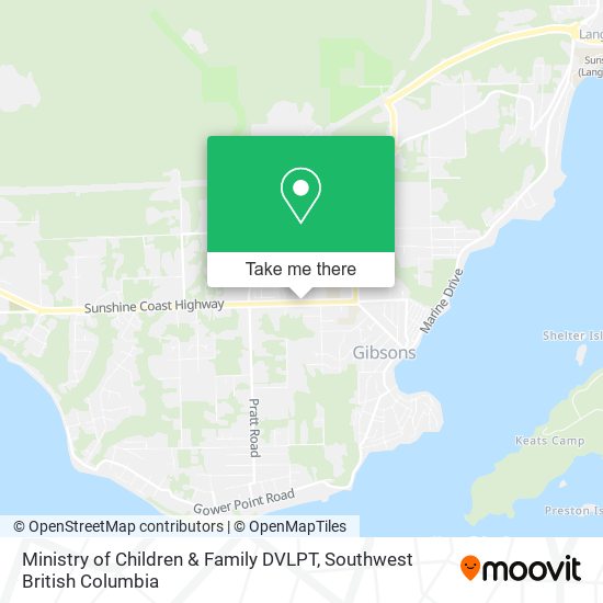 Ministry of Children & Family DVLPT map