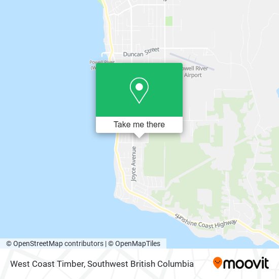 West Coast Timber map