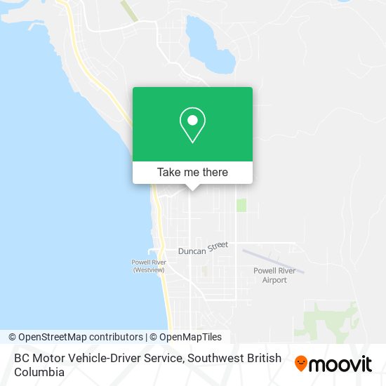 BC Motor Vehicle-Driver Service map