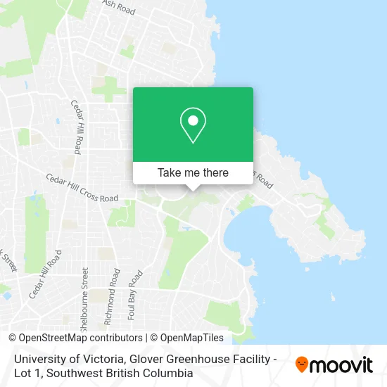 University of Victoria, Glover Greenhouse Facility - Lot 1 map
