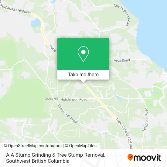 A A Stump Grinding & Tree Stump Removal map