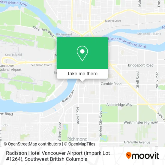 Radisson Hotel Vancouver Airport (Impark Lot #1264) map