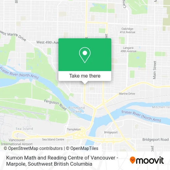 Kumon Math and Reading Centre of Vancouver - Marpole map
