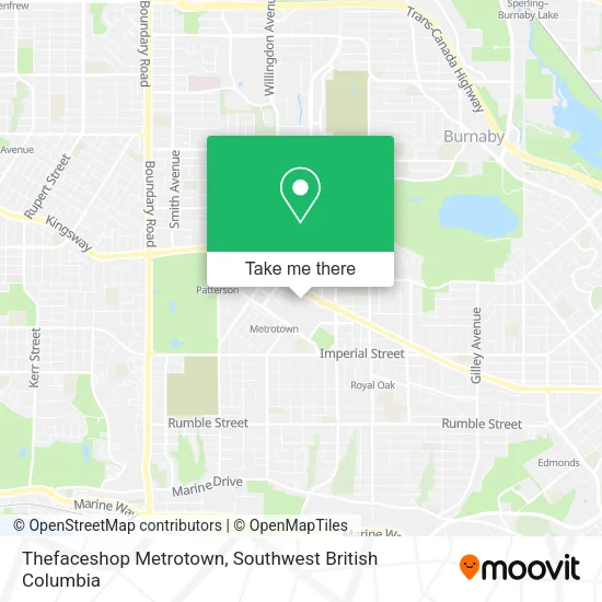 Thefaceshop Metrotown map