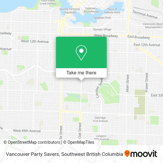 Vancouver Party Savers map