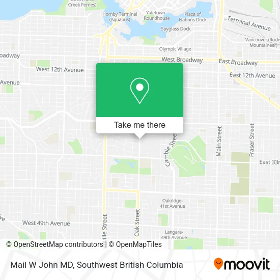 Mail W John MD map