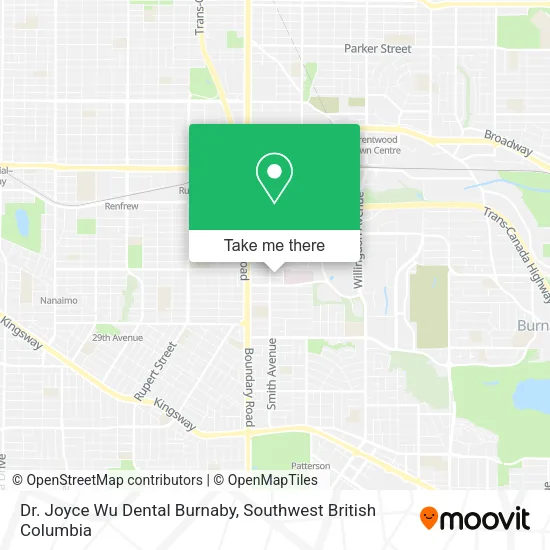 Dr. Joyce Wu Dental Burnaby map
