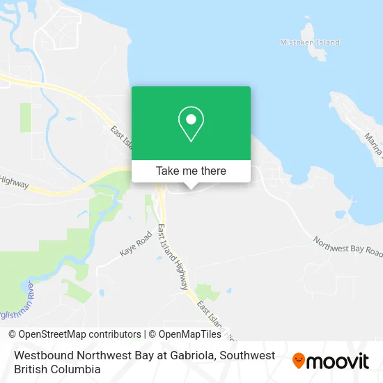 Westbound Northwest Bay at Gabriola map