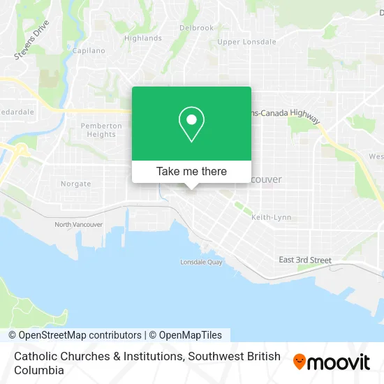Catholic Churches & Institutions map