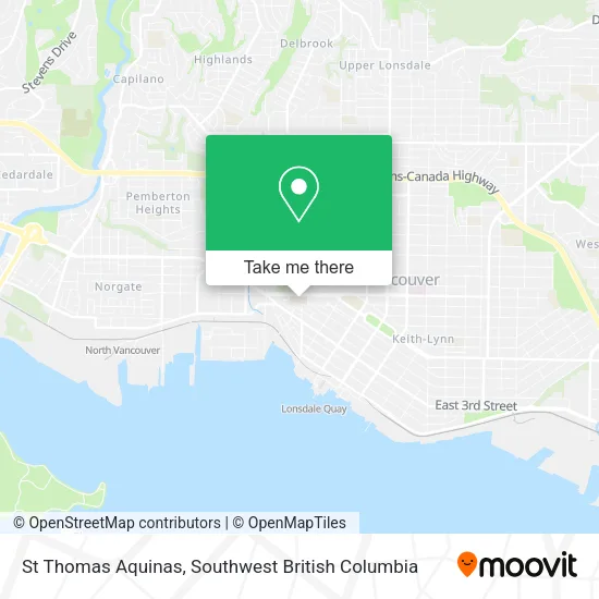 St Thomas Aquinas map