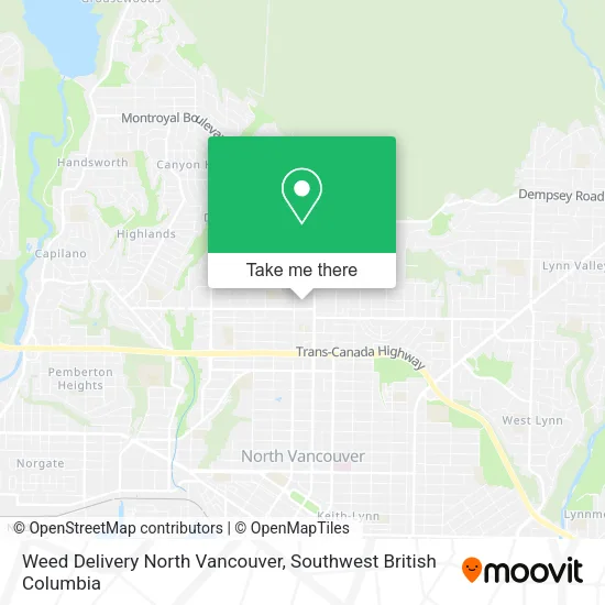 Weed Delivery North Vancouver map