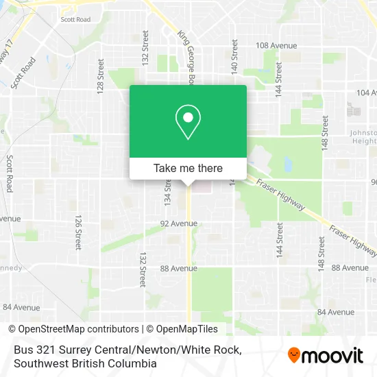 Bus 321 Surrey Central / Newton / White Rock map