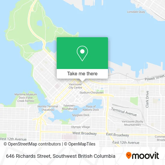 646 Richards Street map