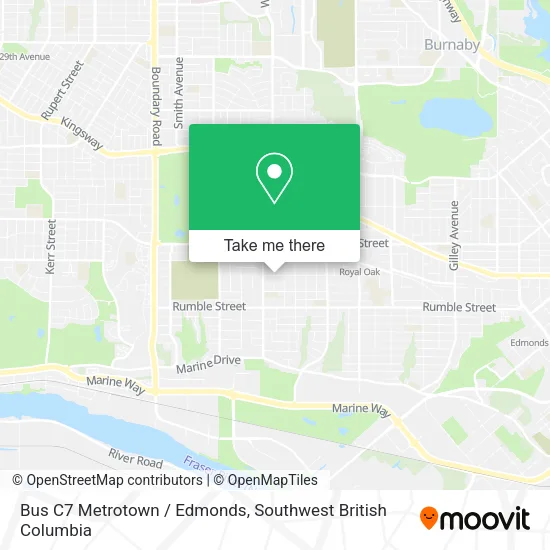 Bus C7 Metrotown / Edmonds map