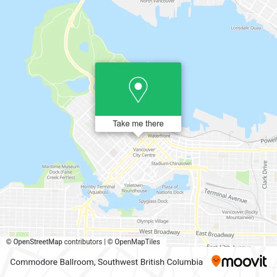 Commodore Ballroom map