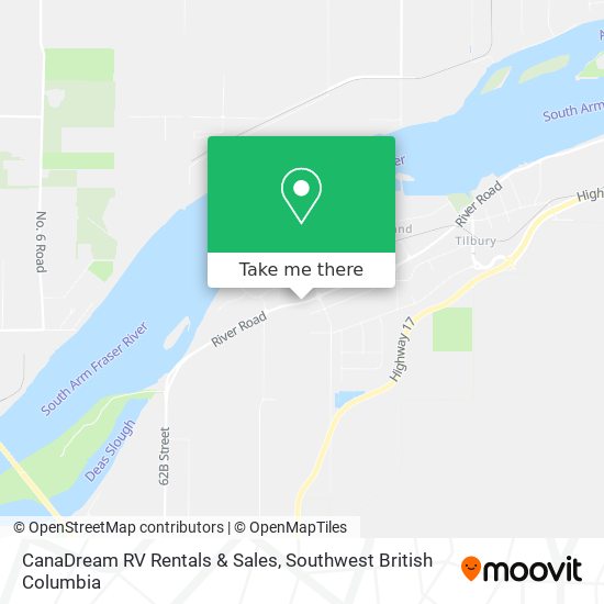 CanaDream RV Rentals & Sales map