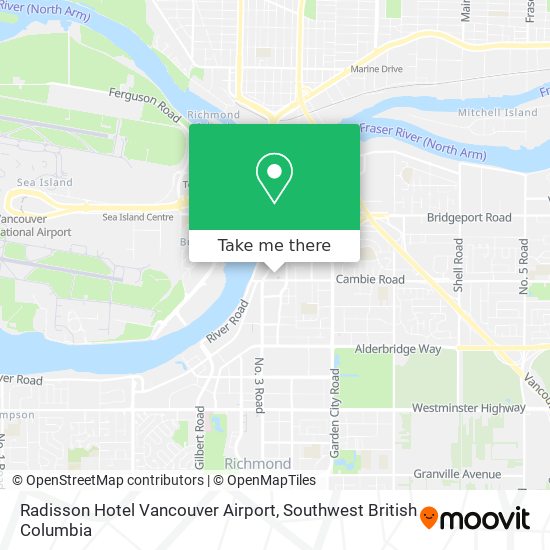 Radisson Hotel Vancouver Airport map