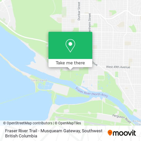 Fraser River Trail - Musqueam Gateway map