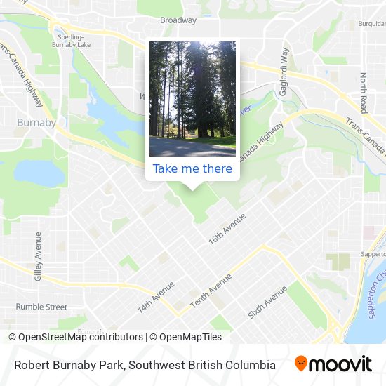 Robert Burnaby Park map