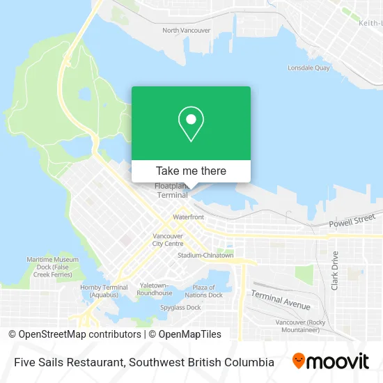 Five Sails Restaurant map