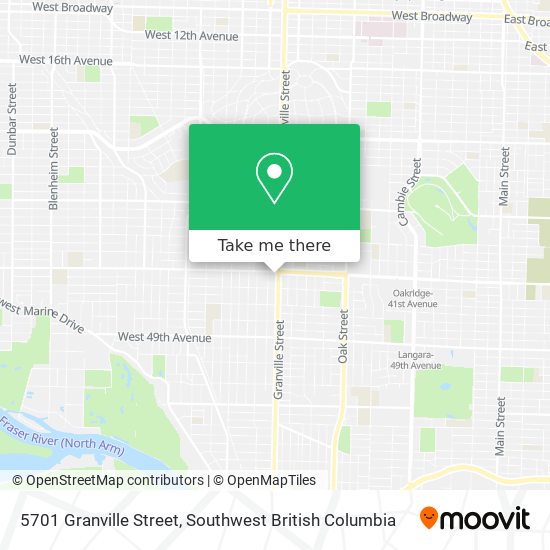 5701 Granville Street map