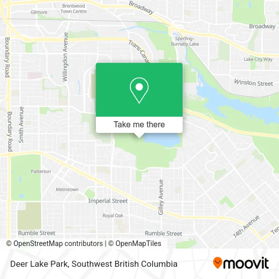 Deer Lake Park Map How To Get To Deer Lake Park In Burnaby By Bus Or Skytrain?