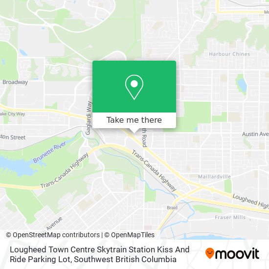 Lougheed Town Centre Skytrain Station Kiss And Ride Parking Lot map