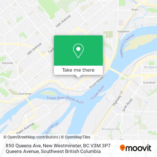 850 Queens Ave, New Westminster, BC V3M 3P7 Queens Avenue map