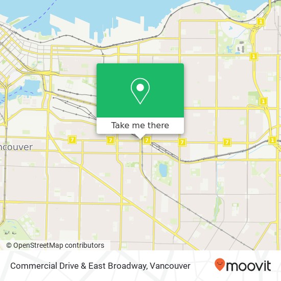 Commercial Drive & East Broadway map