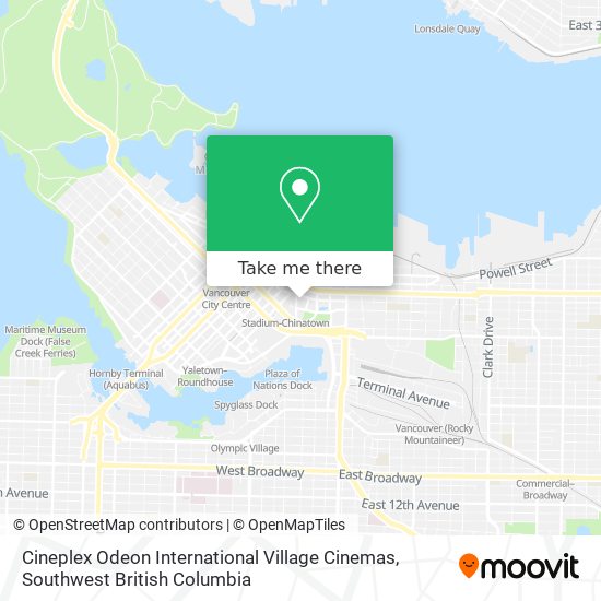Cineplex Odeon International Village Cinemas map