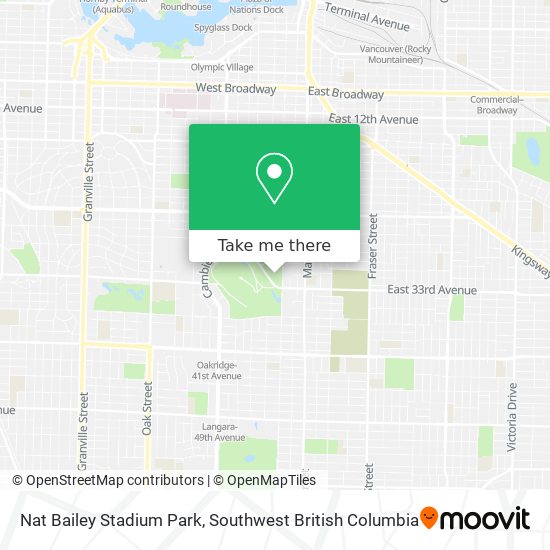 Nat Bailey Stadium Park map