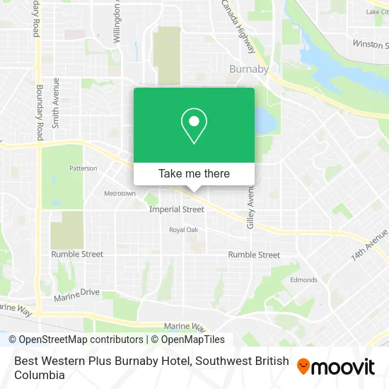 Best Western Plus Burnaby Hotel map
