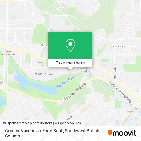 Greater Vancouver Food Bank map