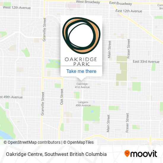 Oakridge Centre map