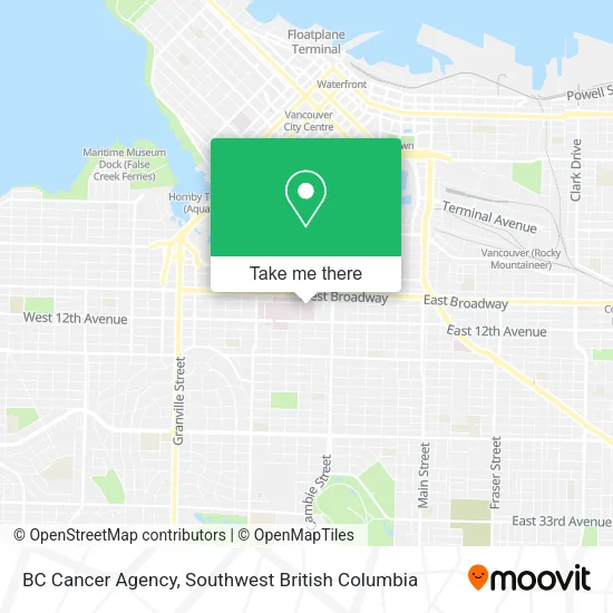 BC Cancer Agency map
