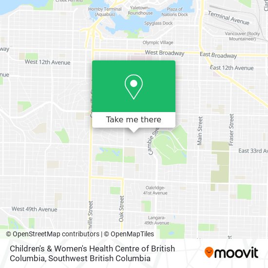 Children's & Women's Health Centre of British Columbia map