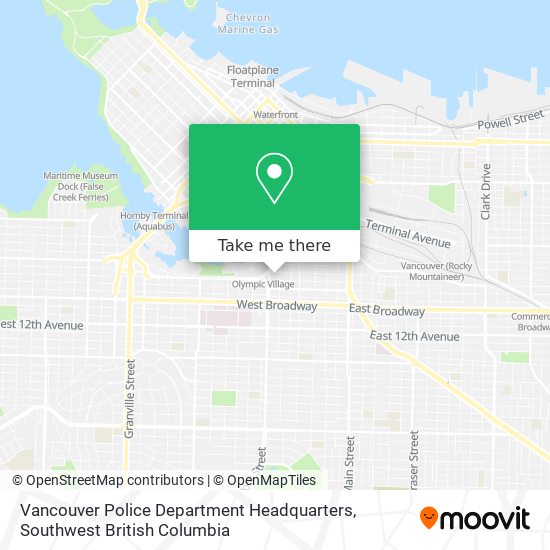Vancouver Police Department Headquarters map